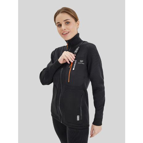 WOOLTRUCK PRO HYBRID T-500  Толстовка для активного отдыха женская с инфракрасным обогревом цвет: Черный с оранжевым